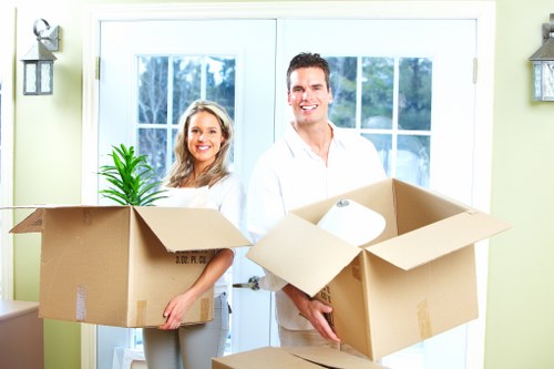 Boxes staged for a house move near Hampton Wick and nearby areas
