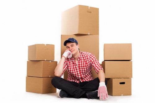 Packing office furniture and equipment for a Hampton Wick business move